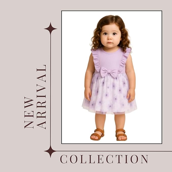  Embroidery Toddler New Baby Little Princess Girls Pink Fly Ruffle Sleeveless Strap Printed Bowknot Summer Party Outfit Knee Lenght Net Casual Frock Clothes Set image 2