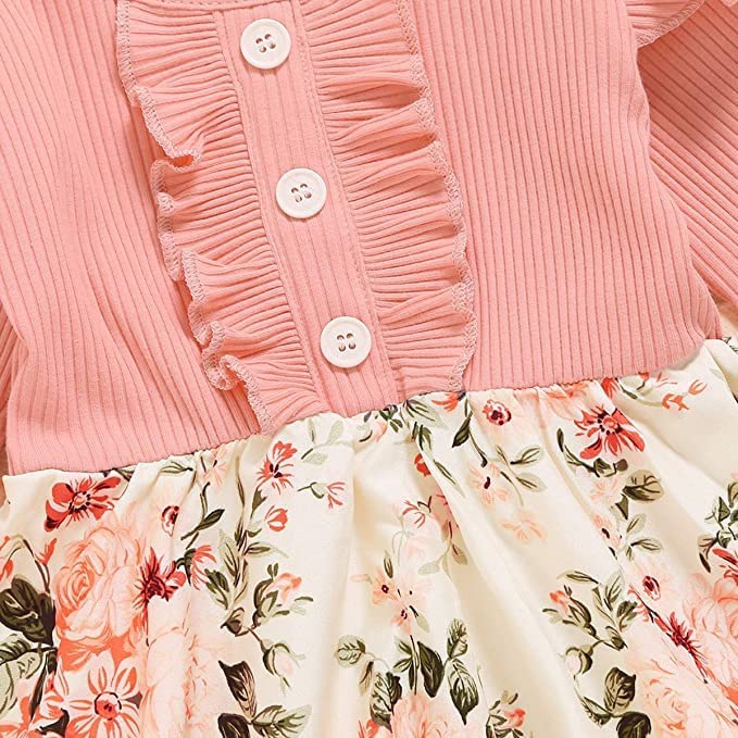 Baby Girl Dress Toddler Dress Long Sleeve Infant Casual Dress Ruffle Print Clothes Baby Girls Clothing image 2