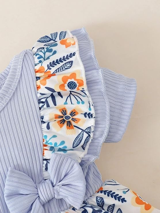 Floral Printed Model Baby Girl Dress Summer Clothes Ruffle Sleeve Toddler Dress Long Sleeve Infant Casual Ruffle Print Girls Clothing Dress Baby Frock for Kids Dress image 4