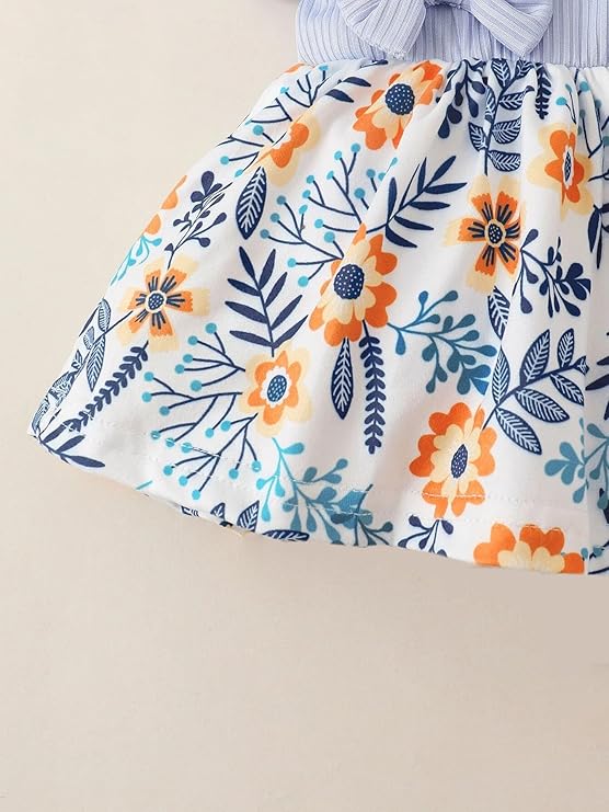 Floral Printed Model Baby Girl Dress Summer Clothes Ruffle Sleeve Toddler Dress Long Sleeve Infant Casual Ruffle Print Girls Clothing Dress Baby Frock for Kids Dress image 5